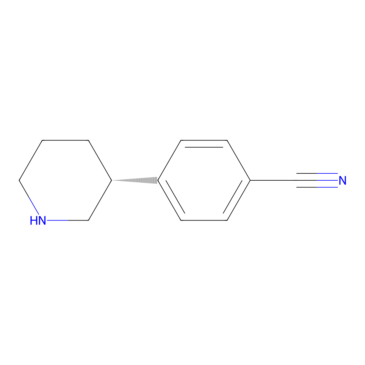 (R)-4-(Piperidin-3-yl)benzonitrile molecular structure, CAS 1336679-42-5