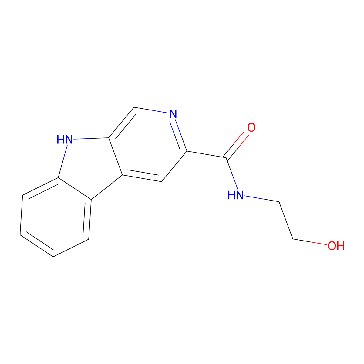 N-(2-hydroxyethyl)-9H-pyrido[3,4-b]indole-3-carboxamide molecular structure, CAS 133671-37-1