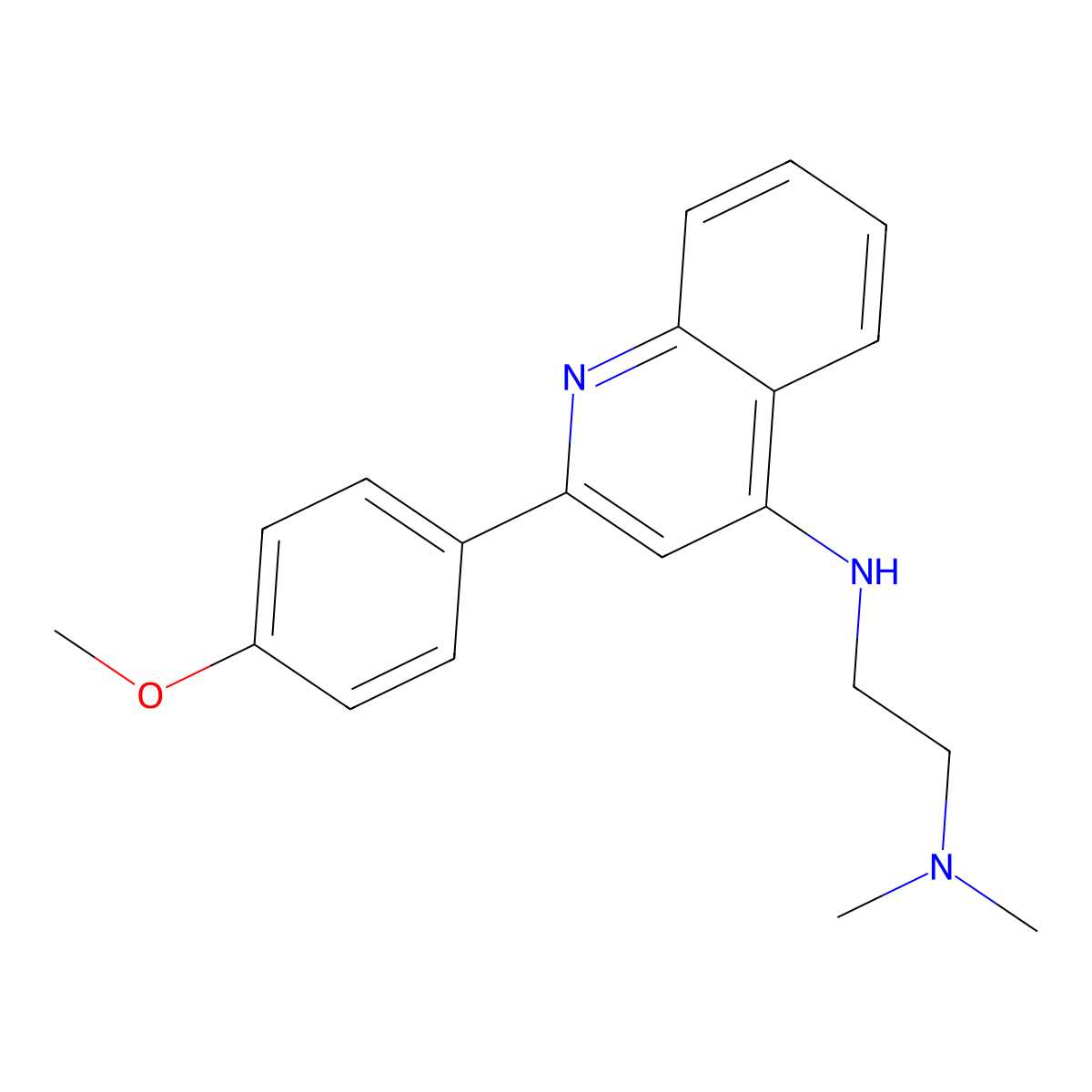 1,2-Ethanediamine, N'-(2-(4-methoxyphenyl)-4-quinolinyl)-N,N-dimethyl- molecular structure, CAS 133671-49-5