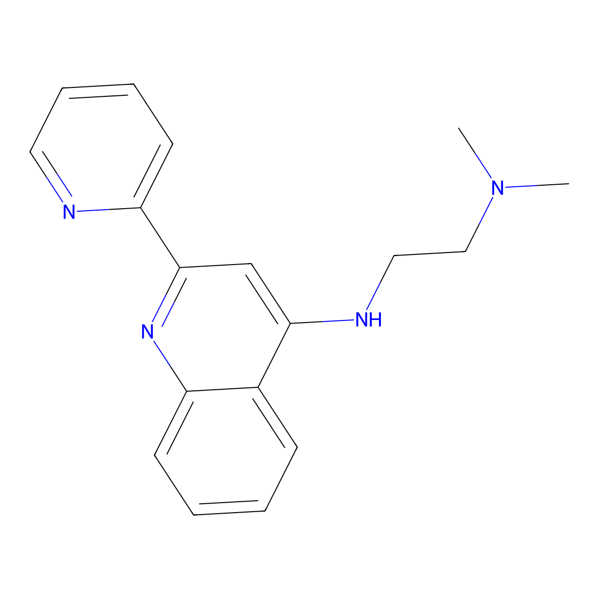 N-[2-(Dimethylamino)ethyl]-2-(2-pyridyl)quinolin-4-amine molecular structure, CAS 133671-55-3