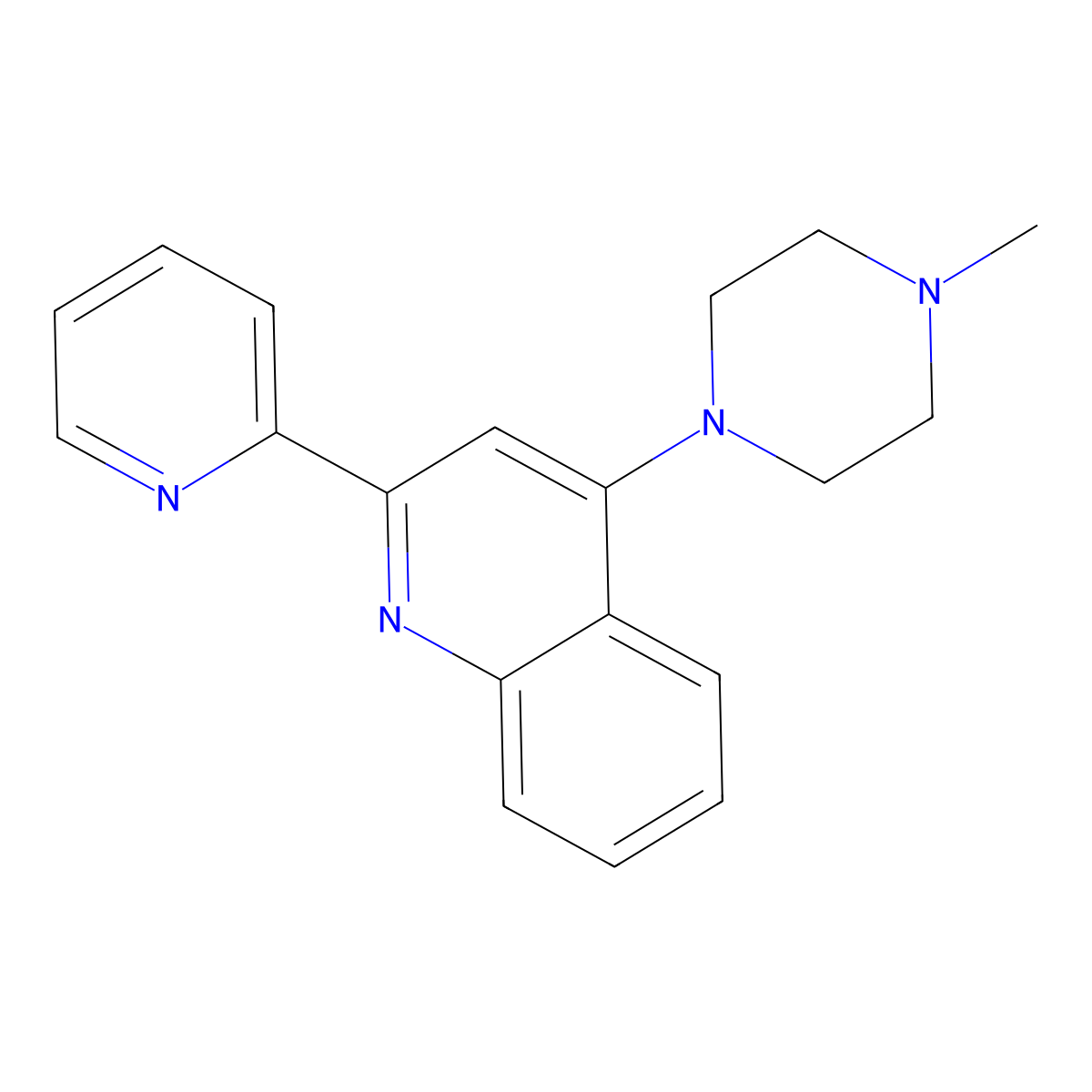 4-(4-Methylpiperazino)-2-(2-pyridyl)quinoline molecular structure, CAS 133671-57-5