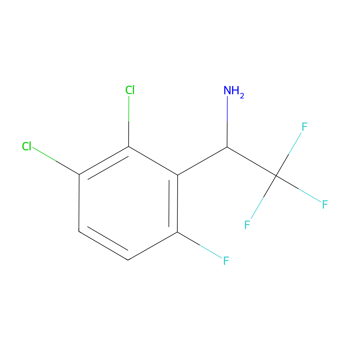 (Alphar)-2,3-dichloro-6-fluoro-alpha-(trifluoromethyl)benzenemethanamine molecular structure, CAS 1336734-45-2
