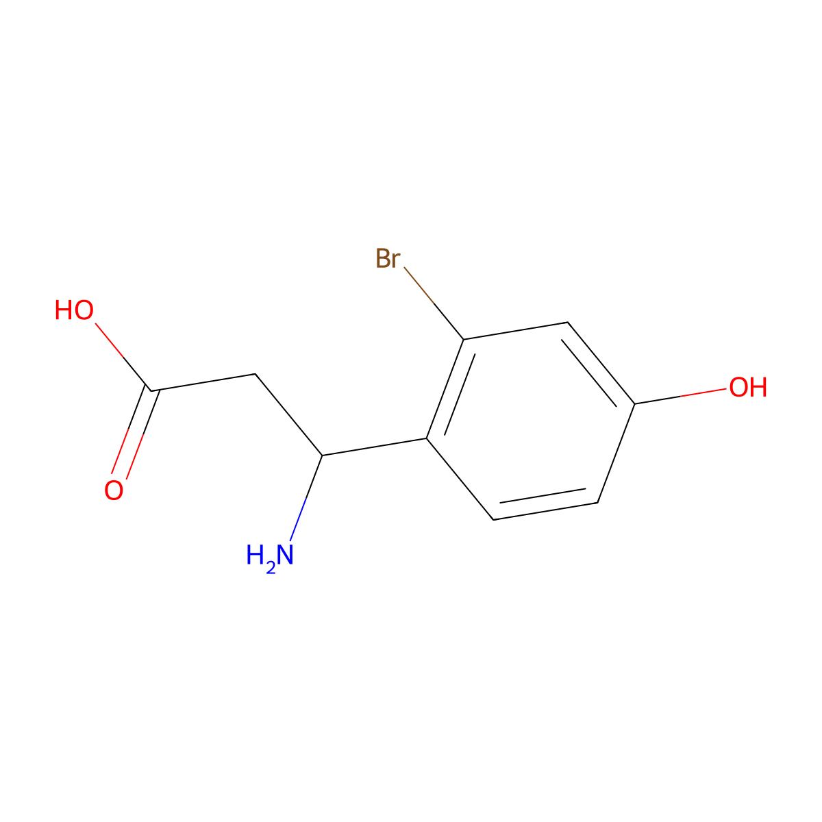 (3S)-3-Amino-3-(2-bromo-4-hydroxyphenyl)propanoic acid molecular structure, CAS 1336745-56-2