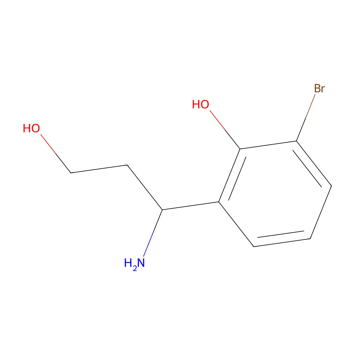 2-((1S)-1-Amino-3-hydroxypropyl)-6-bromophenol molecular structure, CAS 1336755-72-6