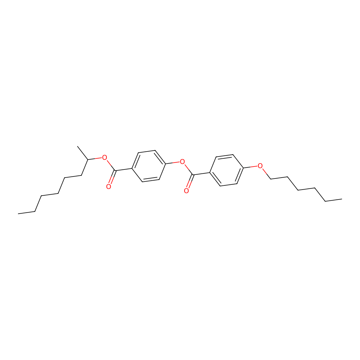 (R)-Octan-2-yl 4-((4-(hexyloxy)benzoyl)oxy)benzoate molecular structure, CAS 133676-09-2