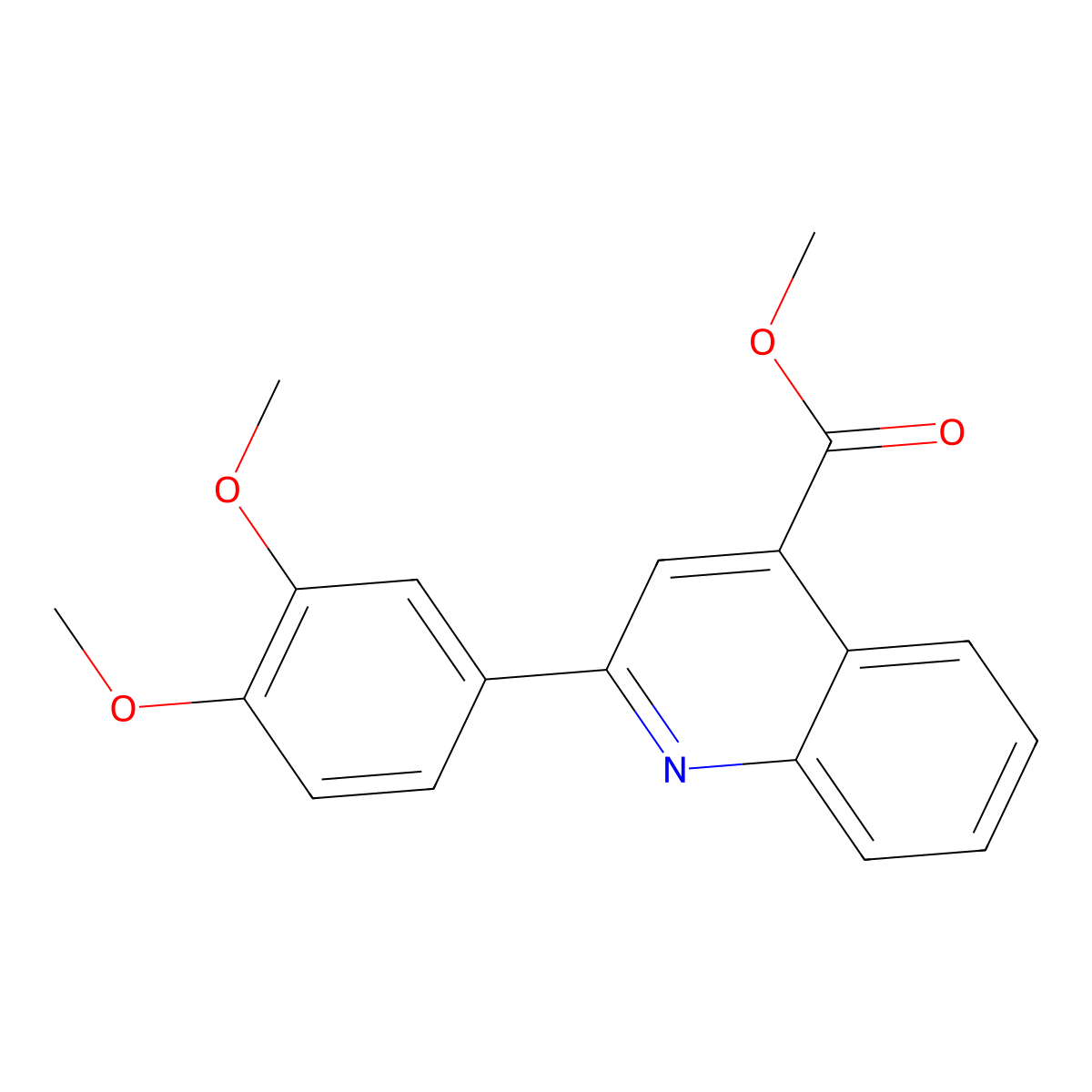 Methyl 2-(3,4-dimethoxyphenyl)-4-quinolinecarboxylate molecular structure, CAS 133676-11-6