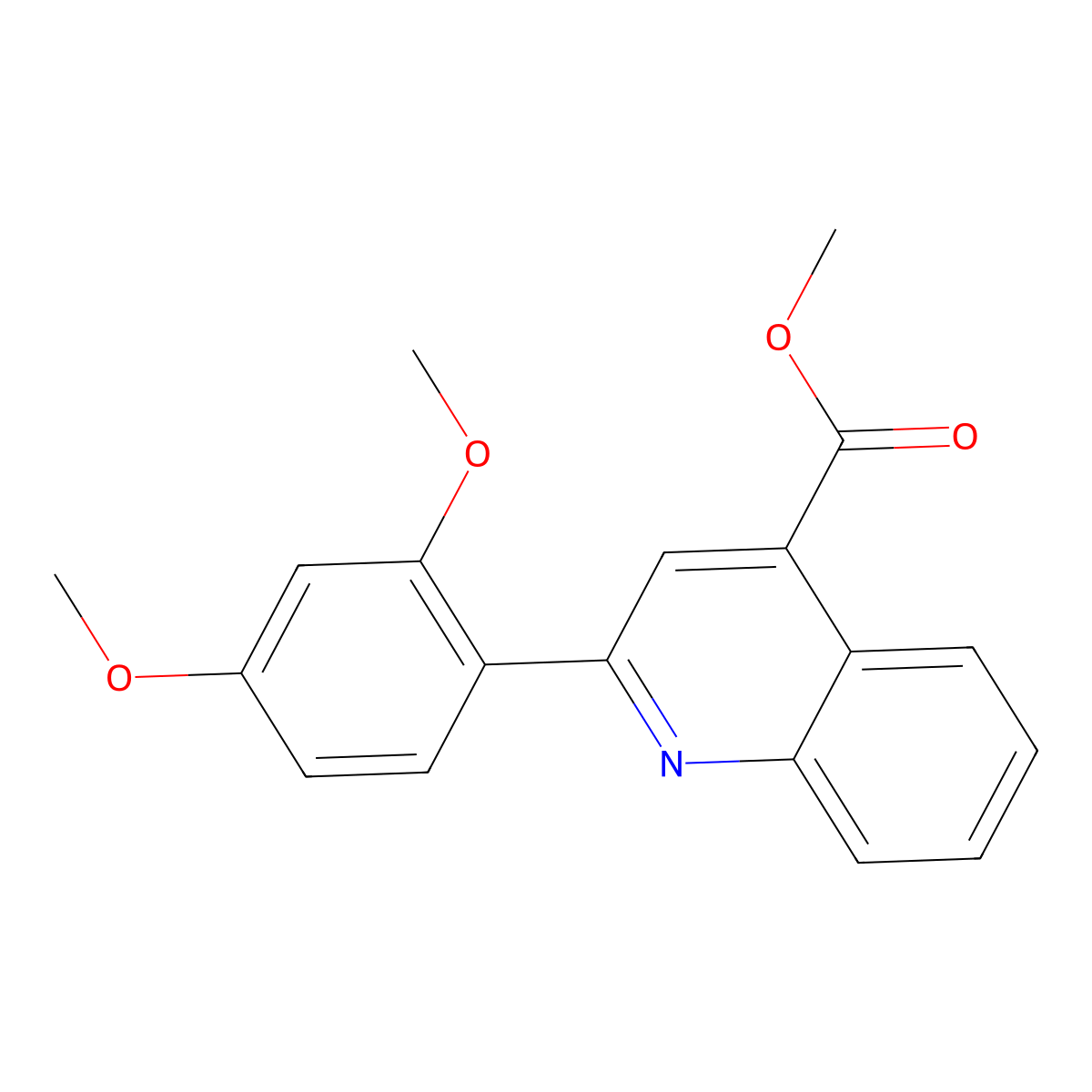 Methyl 2-(2,4-dimethoxyphenyl)quinoline-4-carboxylate molecular structure, CAS 133676-14-9