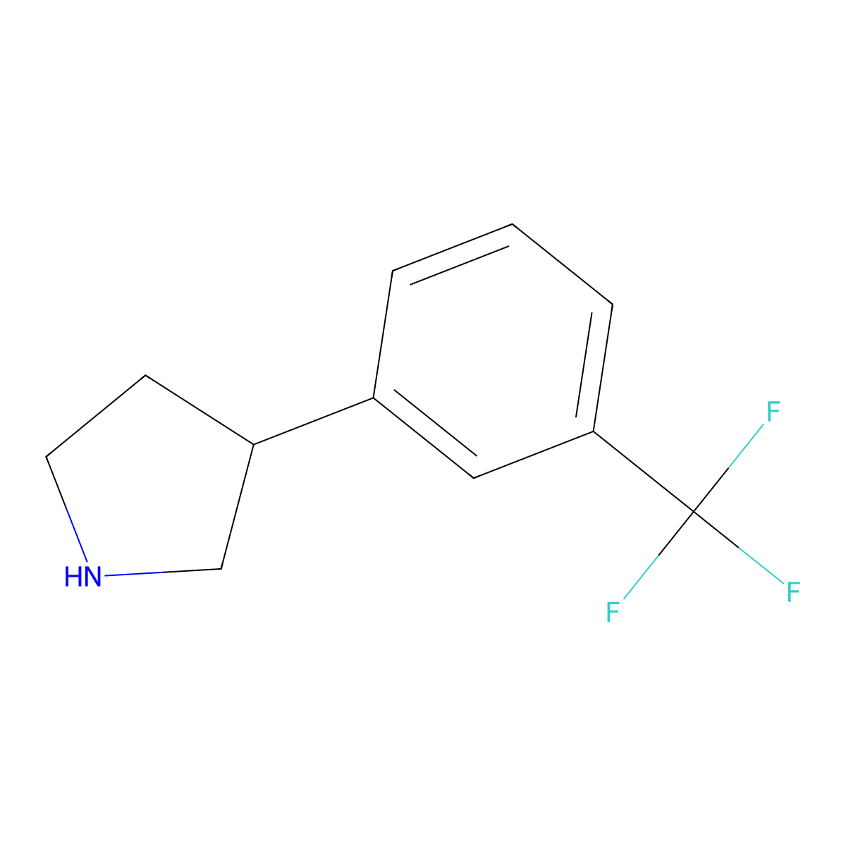 (R)-3-(3-(trifluoromethyl)phenyl)pyrrolidine molecular structure, CAS 1336781-11-3