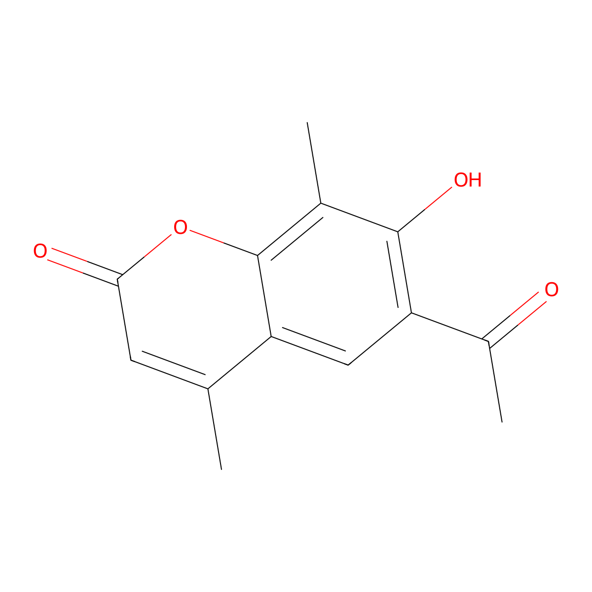 6-acetyl-7-hydroxy-4,8-dimethyl-2H-chromen-2-one molecular structure, CAS 13368-09-7