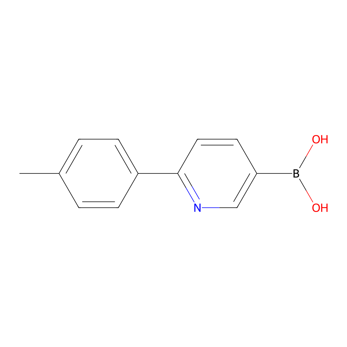 (6-(p-Tolyl)pyridin-3-yl)boronic acid molecular structure, CAS 1336877-69-0