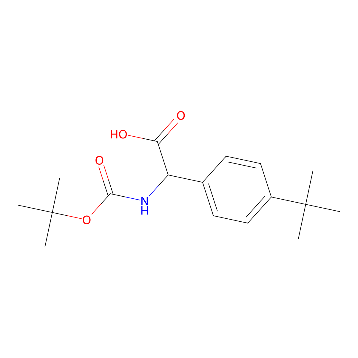 (2S)-2-(((tert-butoxy)carbonyl)amino)-2-(4-tert-butylphenyl)acetic acid molecular structure, CAS 1336889-00-9
