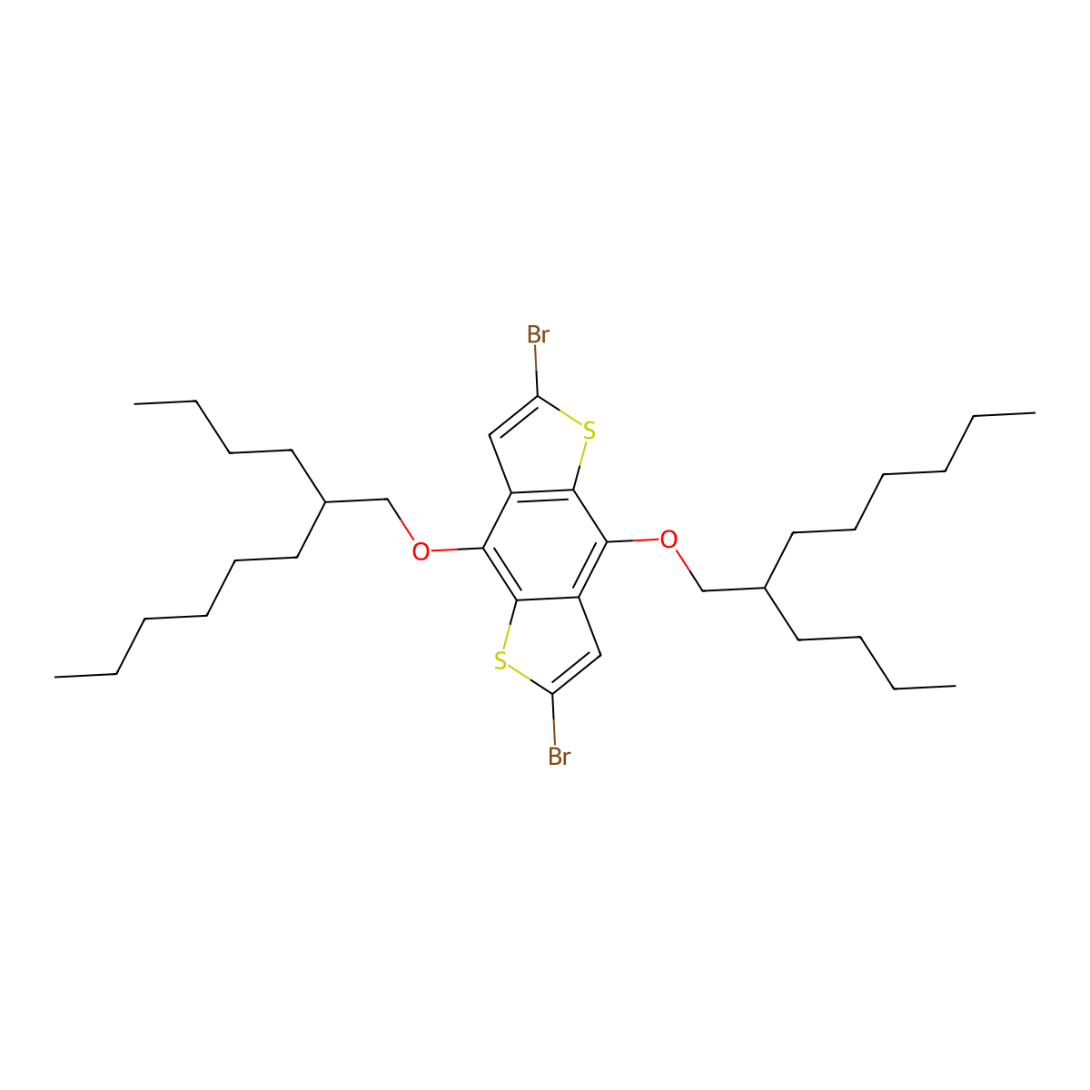 2,6-Dibromo-4,8-bis((2-butyloctyl)oxy)benzo[1,2-b:4,5-b']dithiophene molecular structure, CAS 1336893-15-2