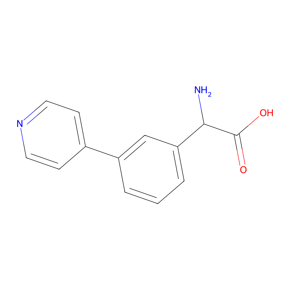 2-Amino-2-[3-(pyridin-4-yl)phenyl]acetic acid molecular structure, CAS 1336894-94-0