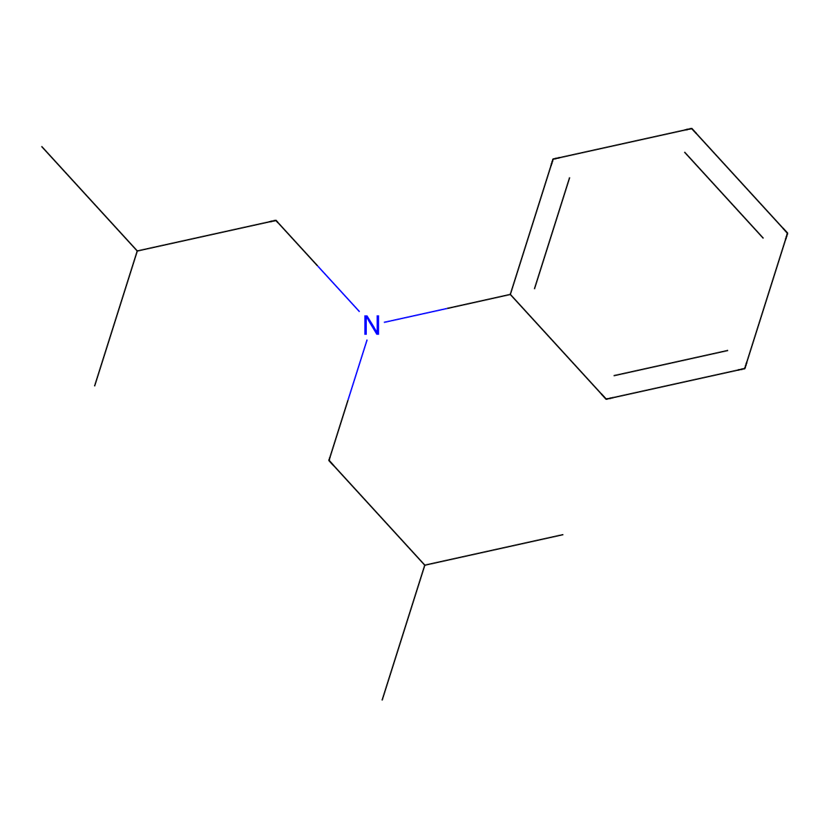 N,N-bis(2-methylpropyl)aniline molecular structure, CAS 13369-17-0
