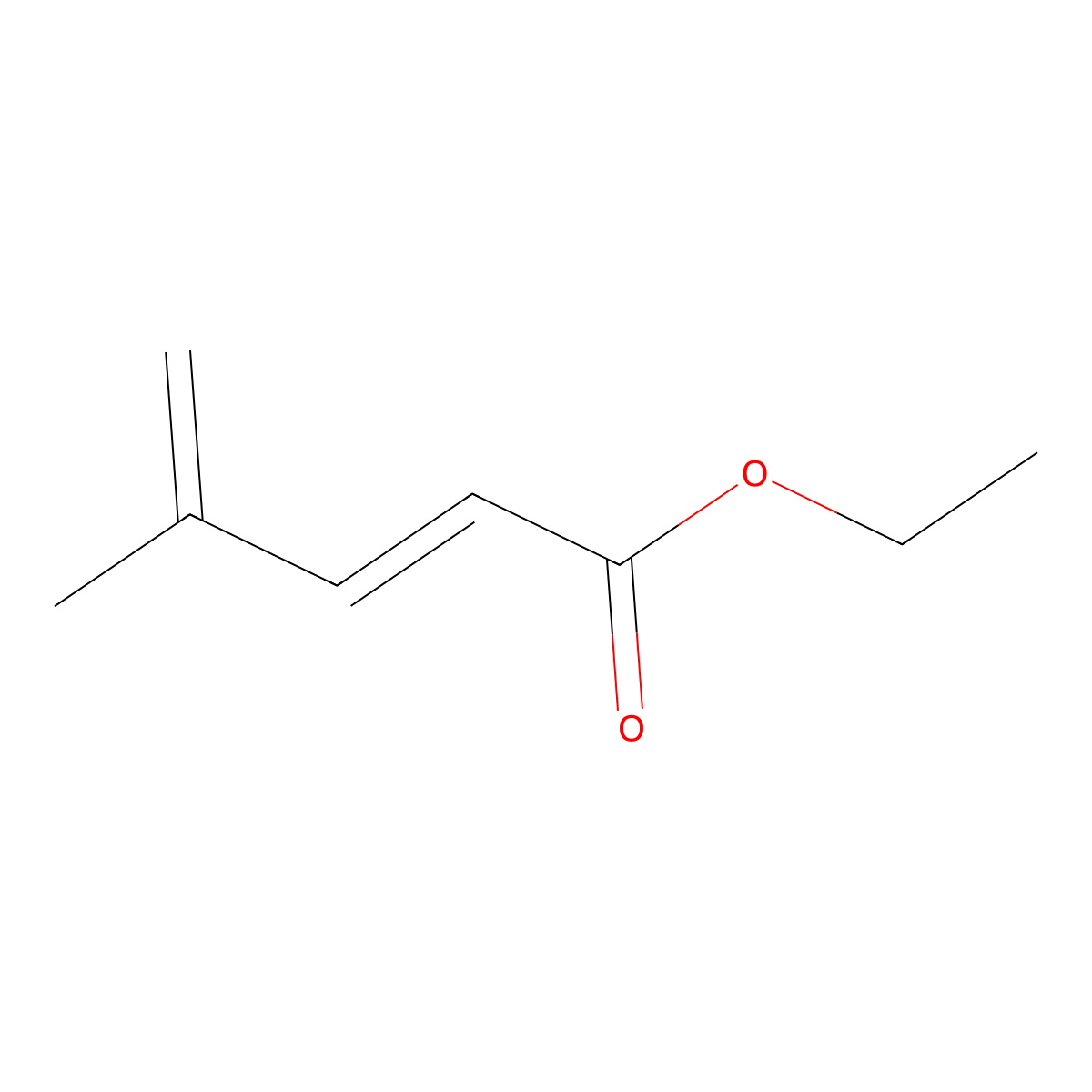 Ethyl (2E)-4-methyl-2,4-pentadienoate molecular structure, CAS 13369-24-9