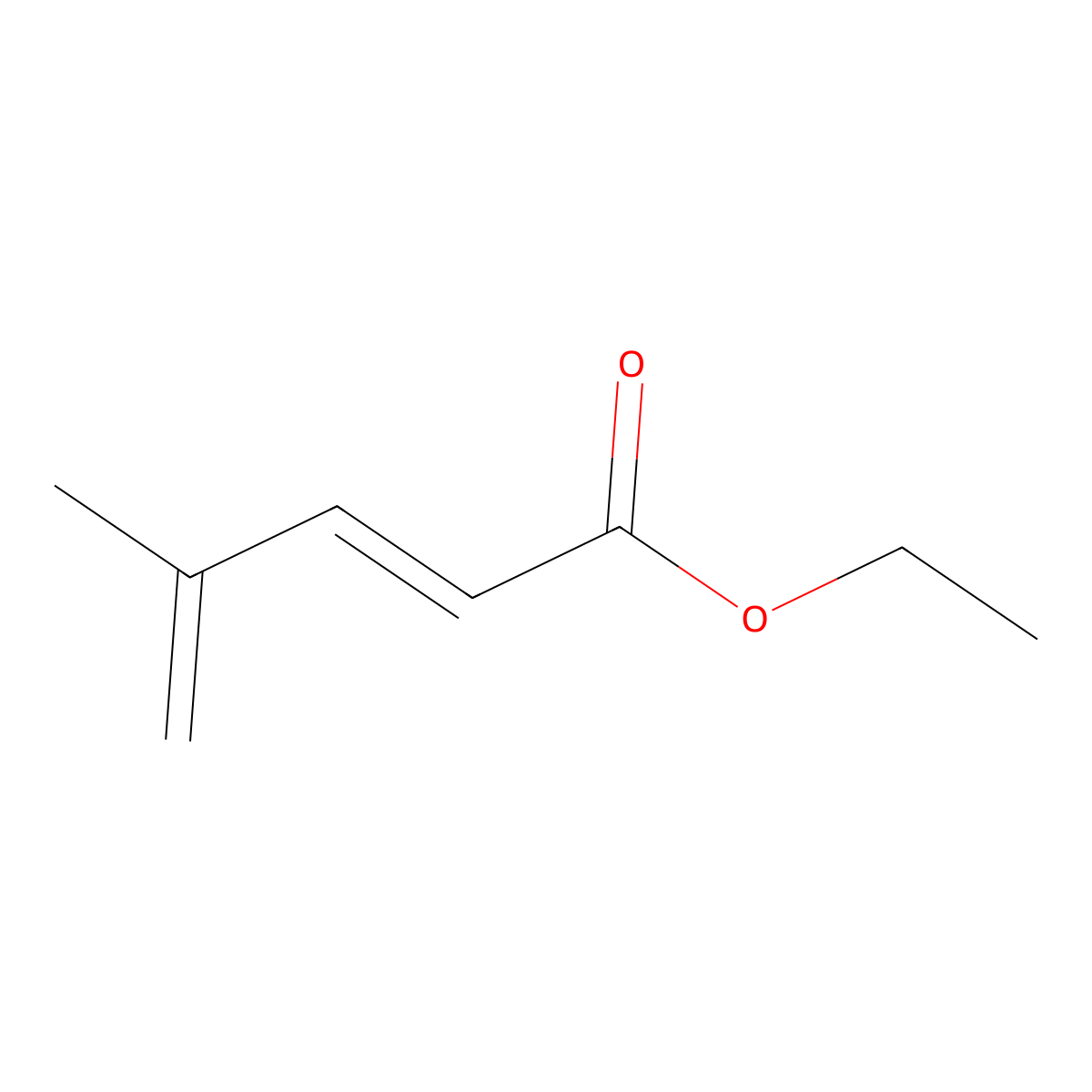 Ethyl (2E)-4-methyl-2,4-pentadienoate molecular structure, CAS 13369-24-9