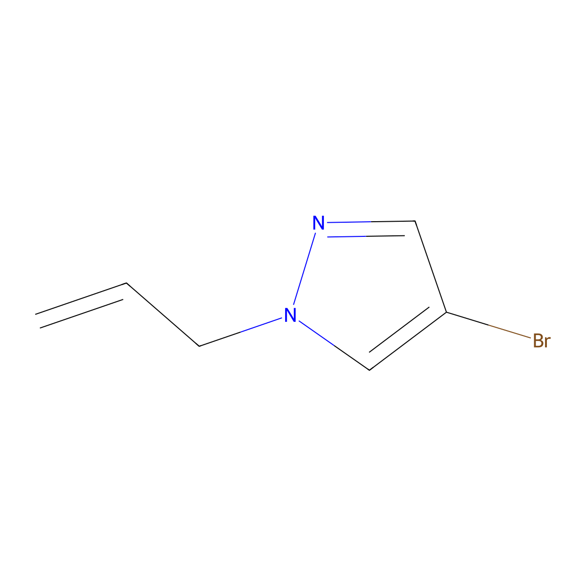 4-bromo-1-(prop-2-en-1-yl)-1H-pyrazole molecular structure, CAS 13369-72-7