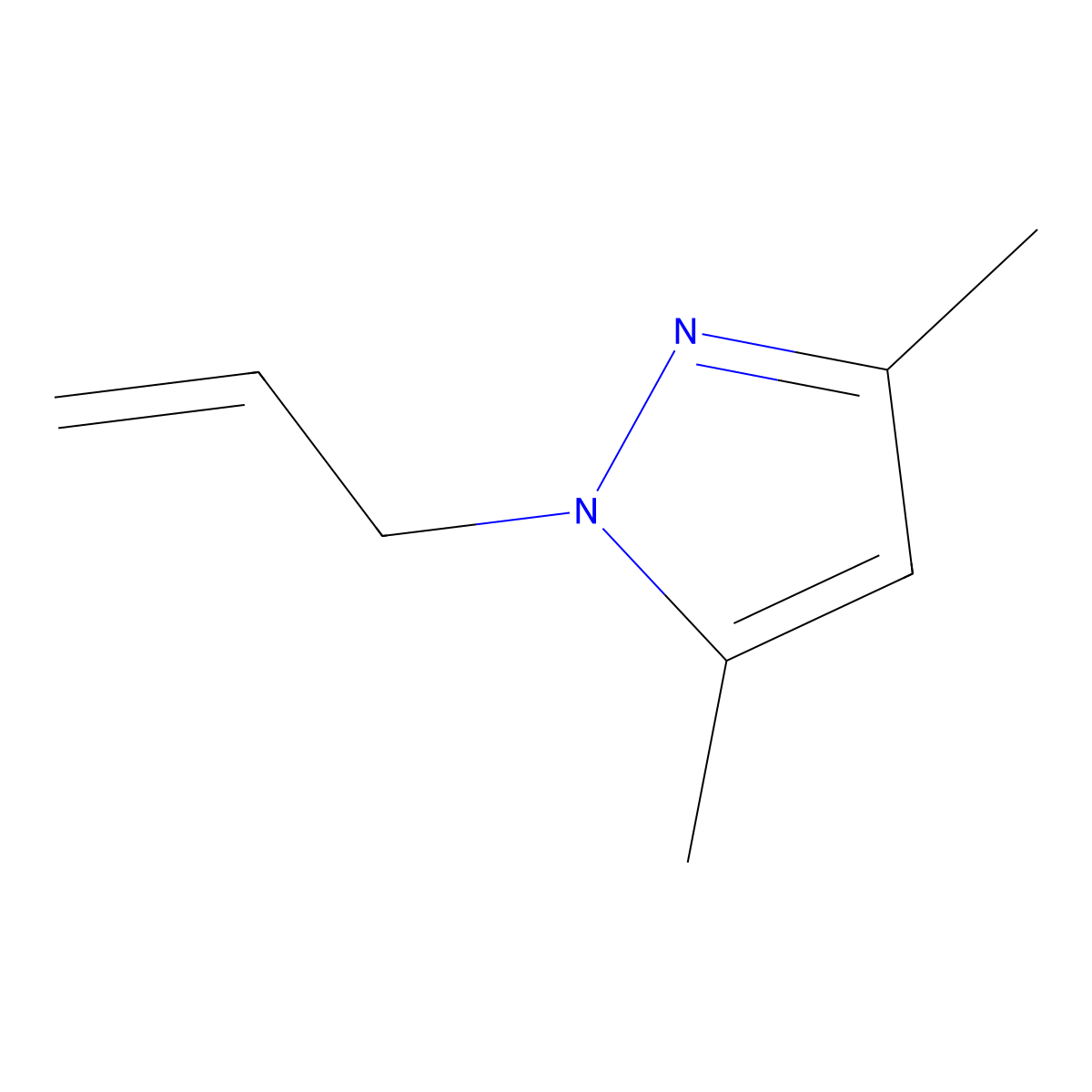 1-Allyl-3,5-dimethylpyrazole molecular structure, CAS 13369-74-9