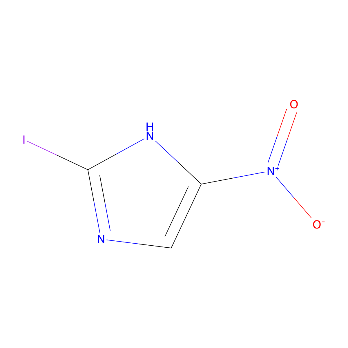 2-iodo-5-nitro-1H-imidazole molecular structure, CAS 13369-81-8