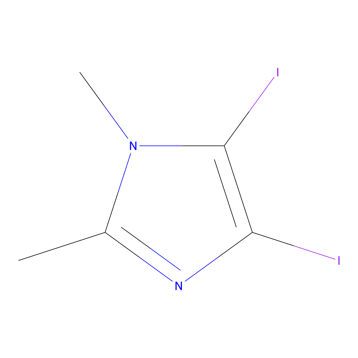 4,5-Diiodo-1,2-dimethyl-1H-imidazole molecular structure, CAS 13369-82-9