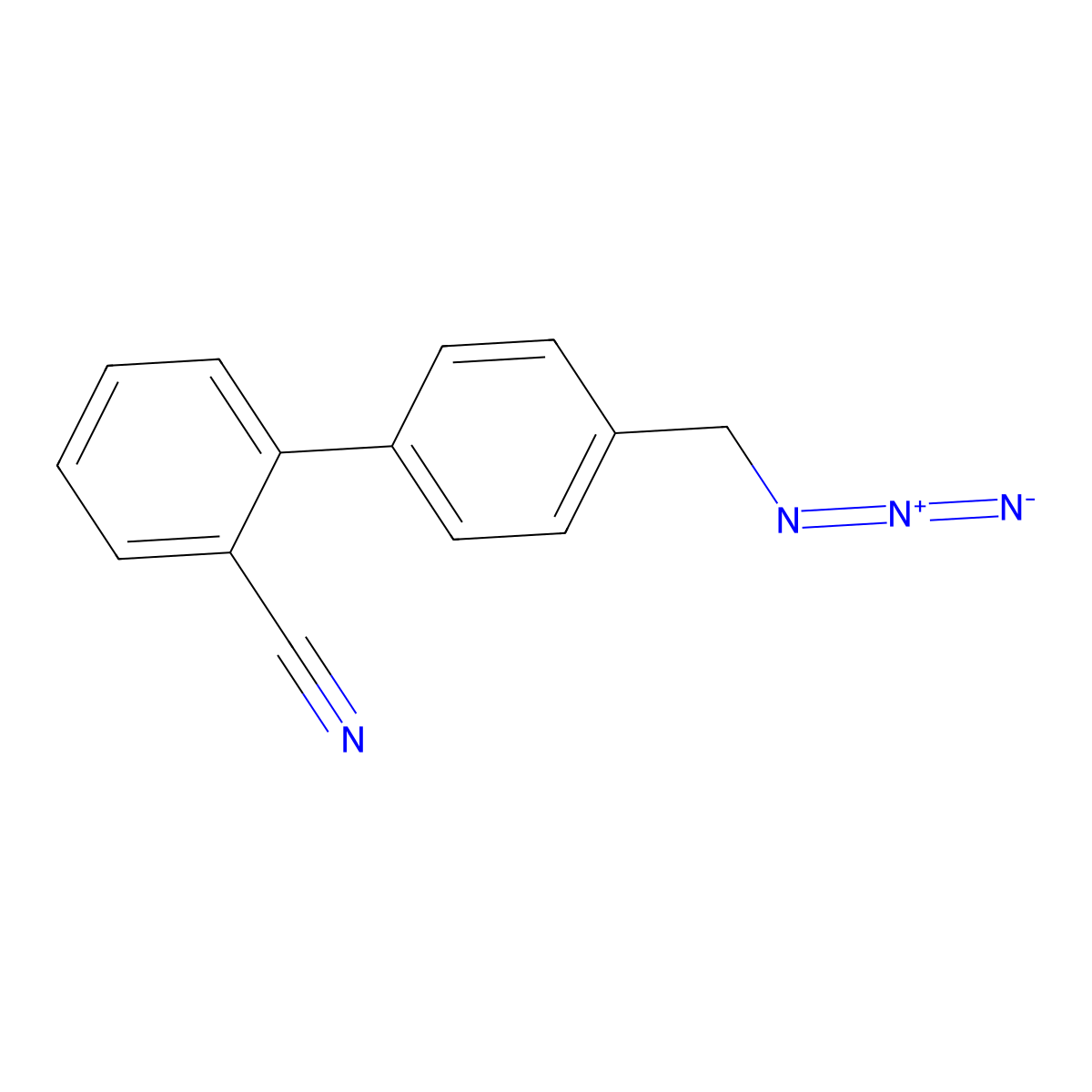 4-Azidomethyl-2'-cyanobiphenyl molecular structure, CAS 133690-91-2