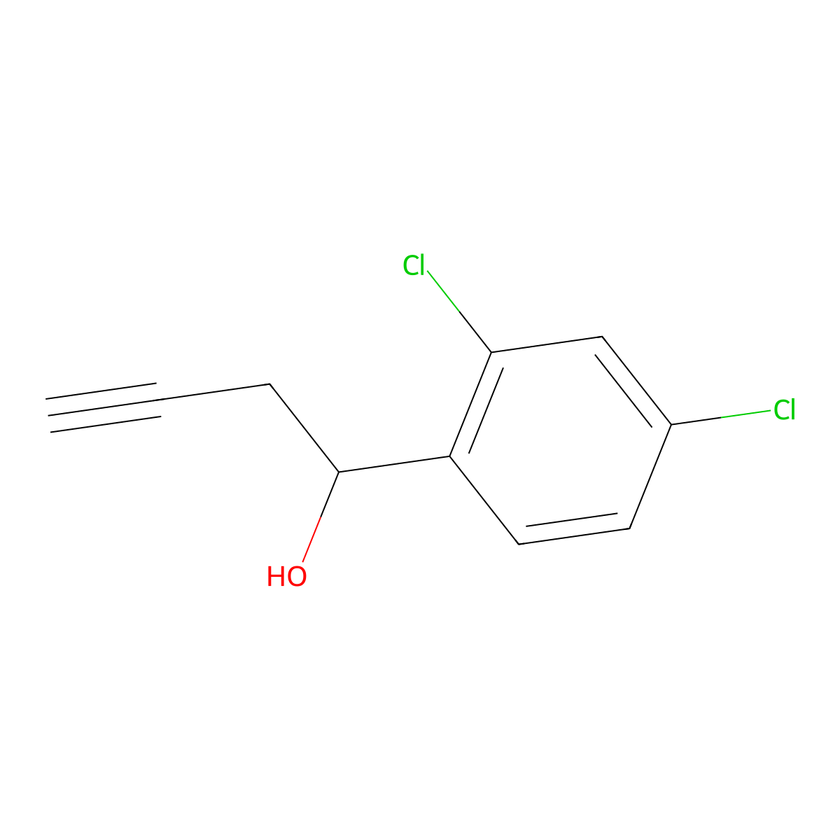 1-(2,4-Dichlorophenyl)but-3-yn-1-ol molecular structure, CAS 133690-99-0