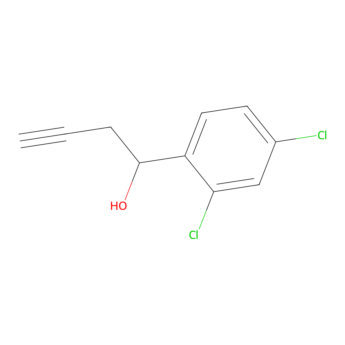 1-(2,4-Dichlorophenyl)but-3-yn-1-ol molecular structure, CAS 133690-99-0