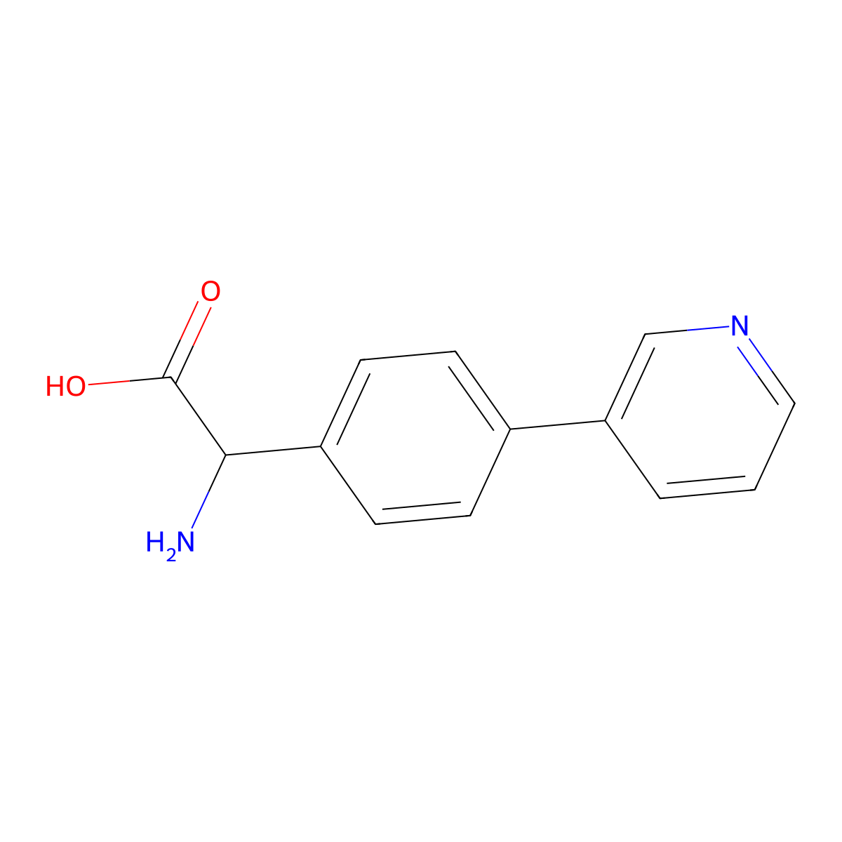 2-Amino-2-(4-(3-pyridyl)phenyl)acetic acid molecular structure, CAS 1336901-40-6