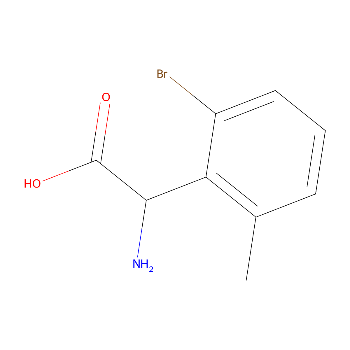 2-Amino-2-(2-bromo-6-methylphenyl)acetic acid molecular structure, CAS 1336903-79-7