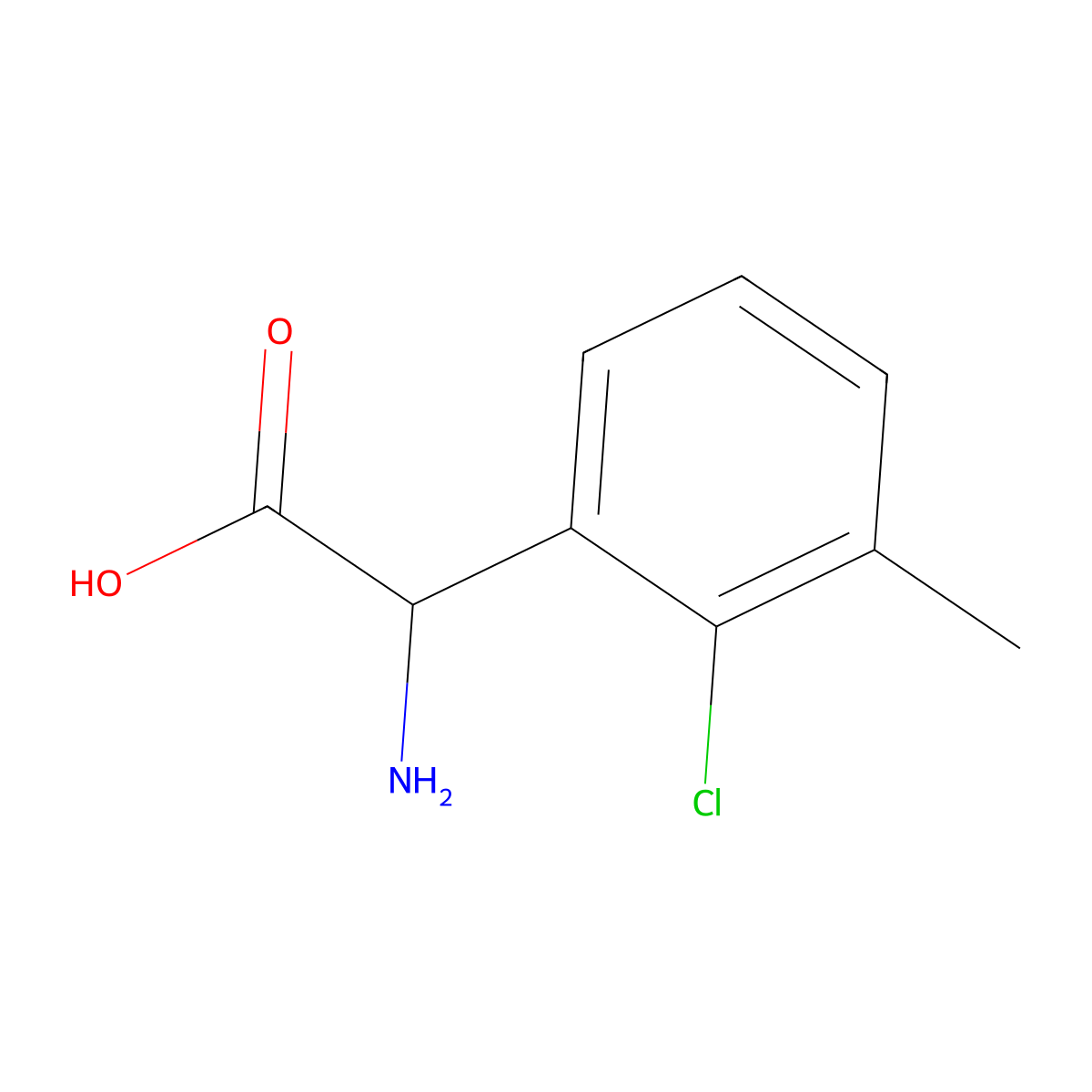 2-Amino-2-(2-chloro-3-methylphenyl)acetic acid molecular structure, CAS 1336906-18-3