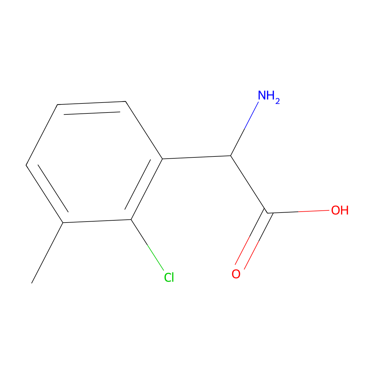 2-Amino-2-(2-chloro-3-methylphenyl)acetic acid molecular structure, CAS 1336906-18-3