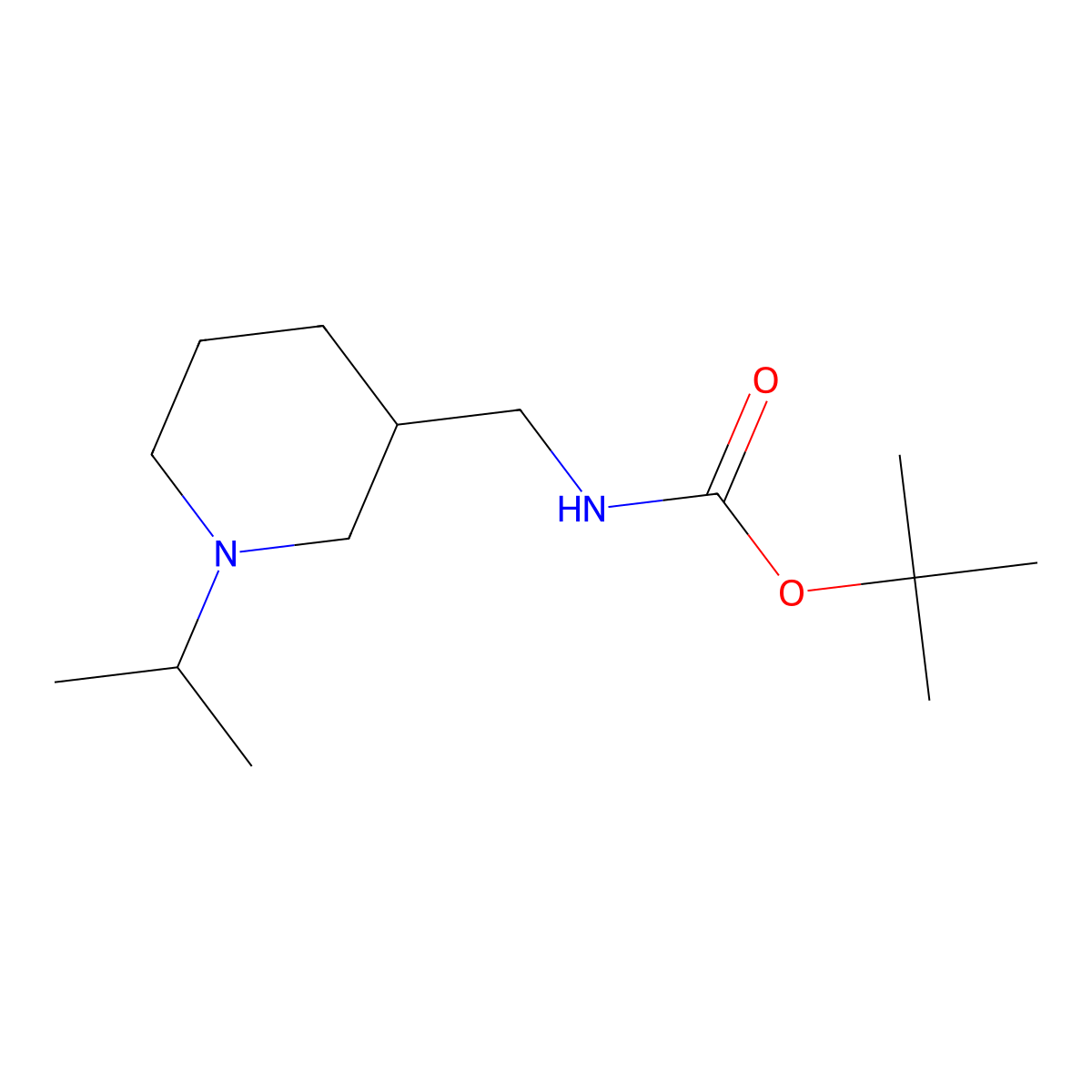 tert-Butyl ((1-isopropylpiperidin-3-yl)methyl)carbamate molecular structure, CAS 1336910-17-8