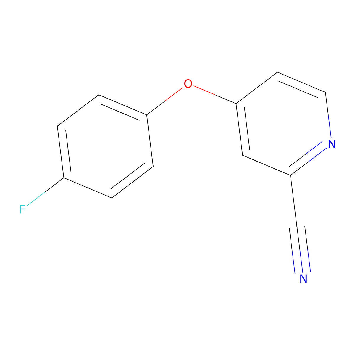4-(4-Fluorophenoxy)pyridine-2-carbonitrile molecular structure, CAS 1336910-80-5