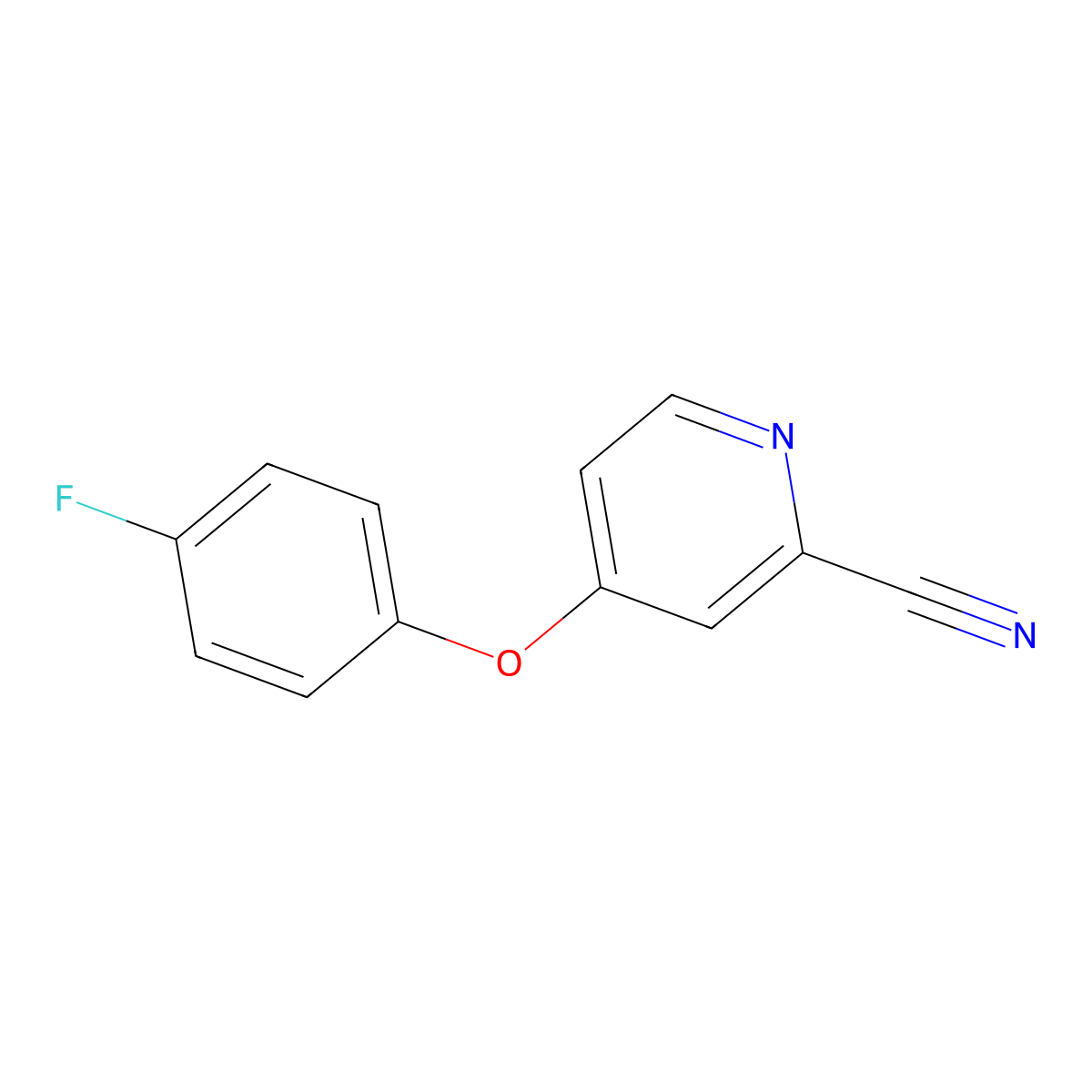 4-(4-Fluorophenoxy)pyridine-2-carbonitrile molecular structure, CAS 1336910-80-5