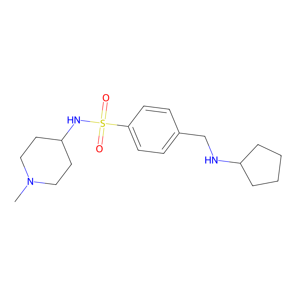 4-((Cyclopentylamino)methyl)-N-(1-methylpiperidin-4-yl)benzenesulfonamide molecular structure, CAS 1336912-20-9