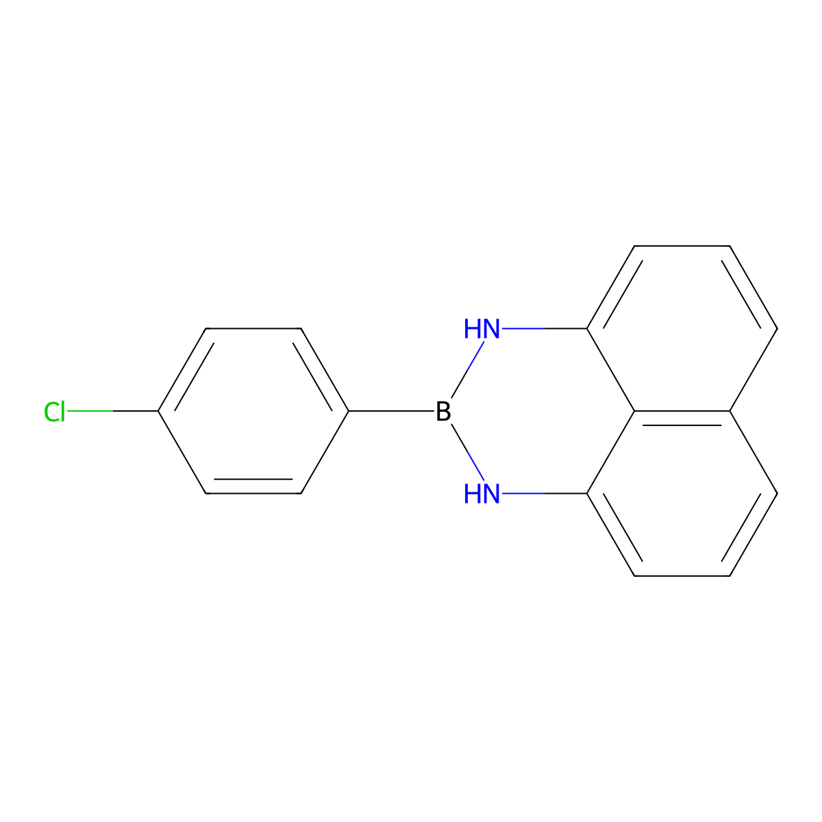 2-(4-Chlorophenyl)-2,3-dihydro-1H-naphtho[1,8-de][1,3,2]diazaborinine molecular structure, CAS 1336918-65-0