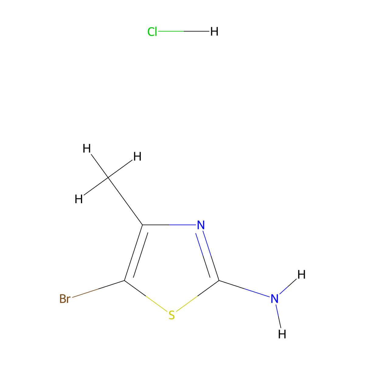 2-Amino-5-bromo-4-methyl-1,3-thiazole hydrochloride molecular structure, CAS 133692-16-7