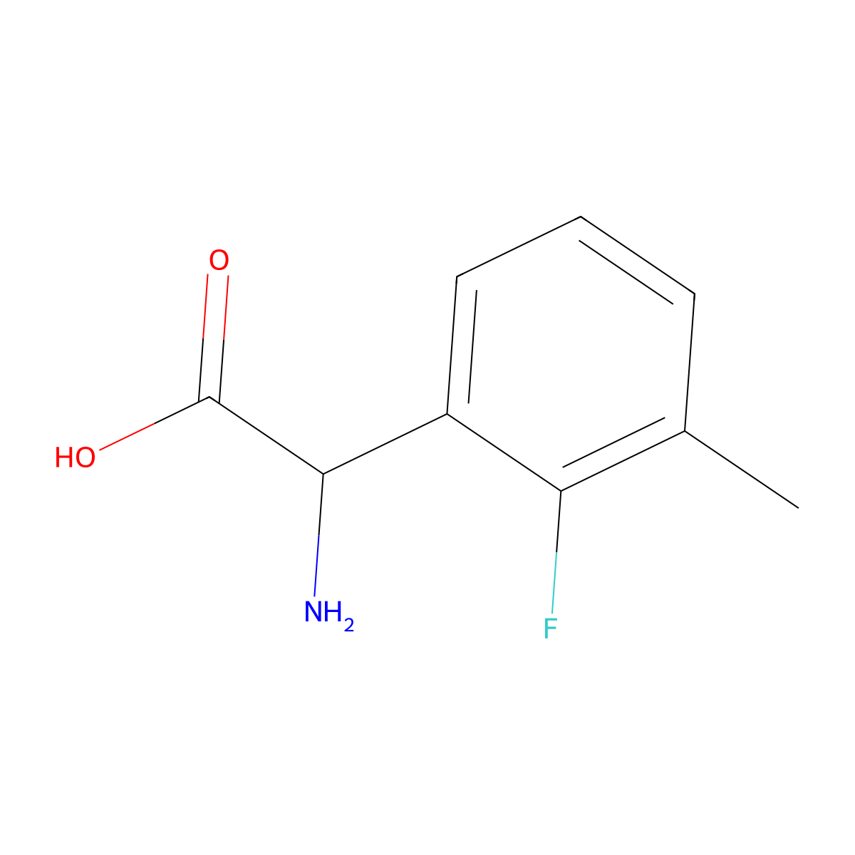 2-Amino-2-(2-fluoro-3-methylphenyl)acetic acid molecular structure, CAS 1336923-90-0