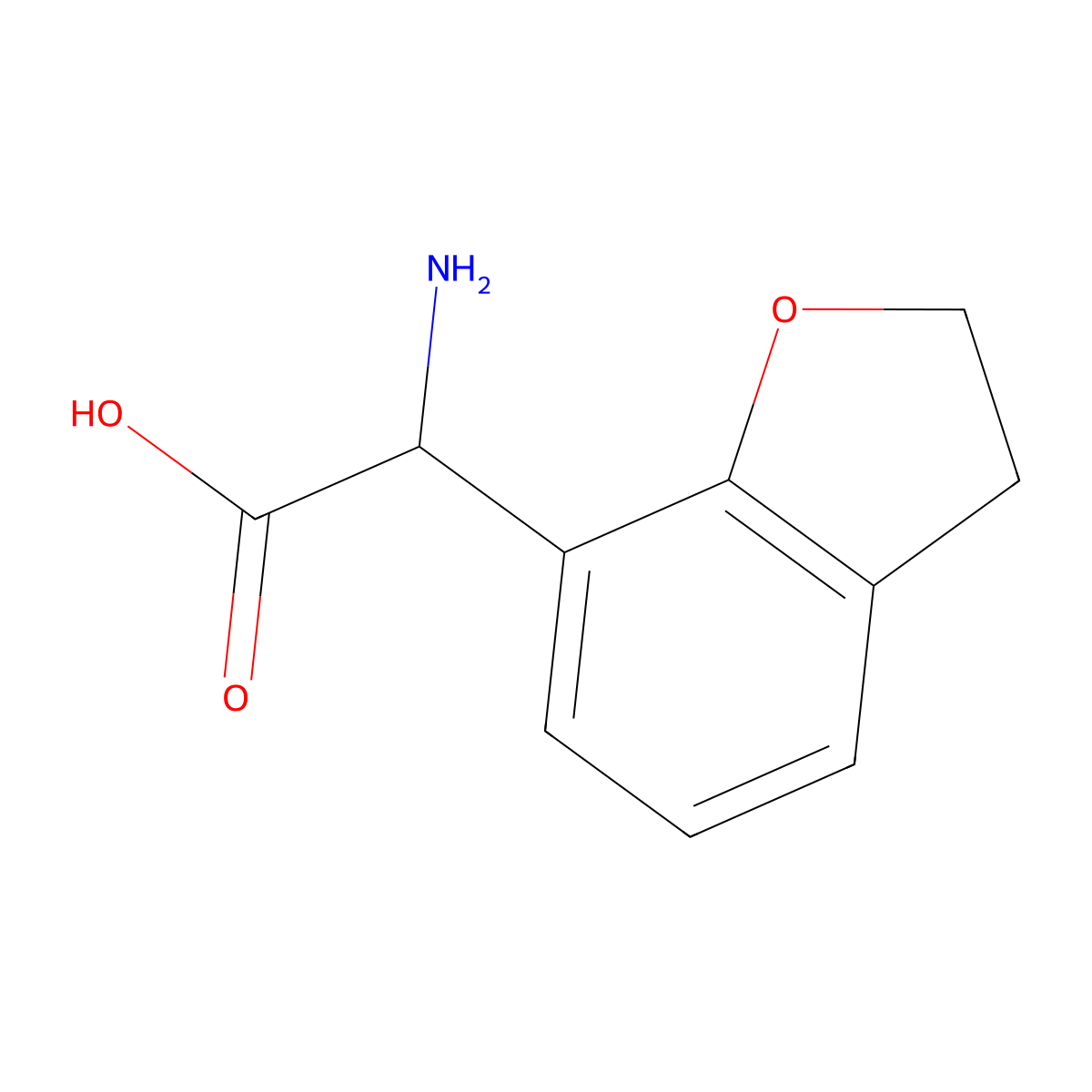 2-Amino-2-(2,3-dihydro-1-benzofuran-7-yl)acetic acid molecular structure, CAS 1336930-98-3