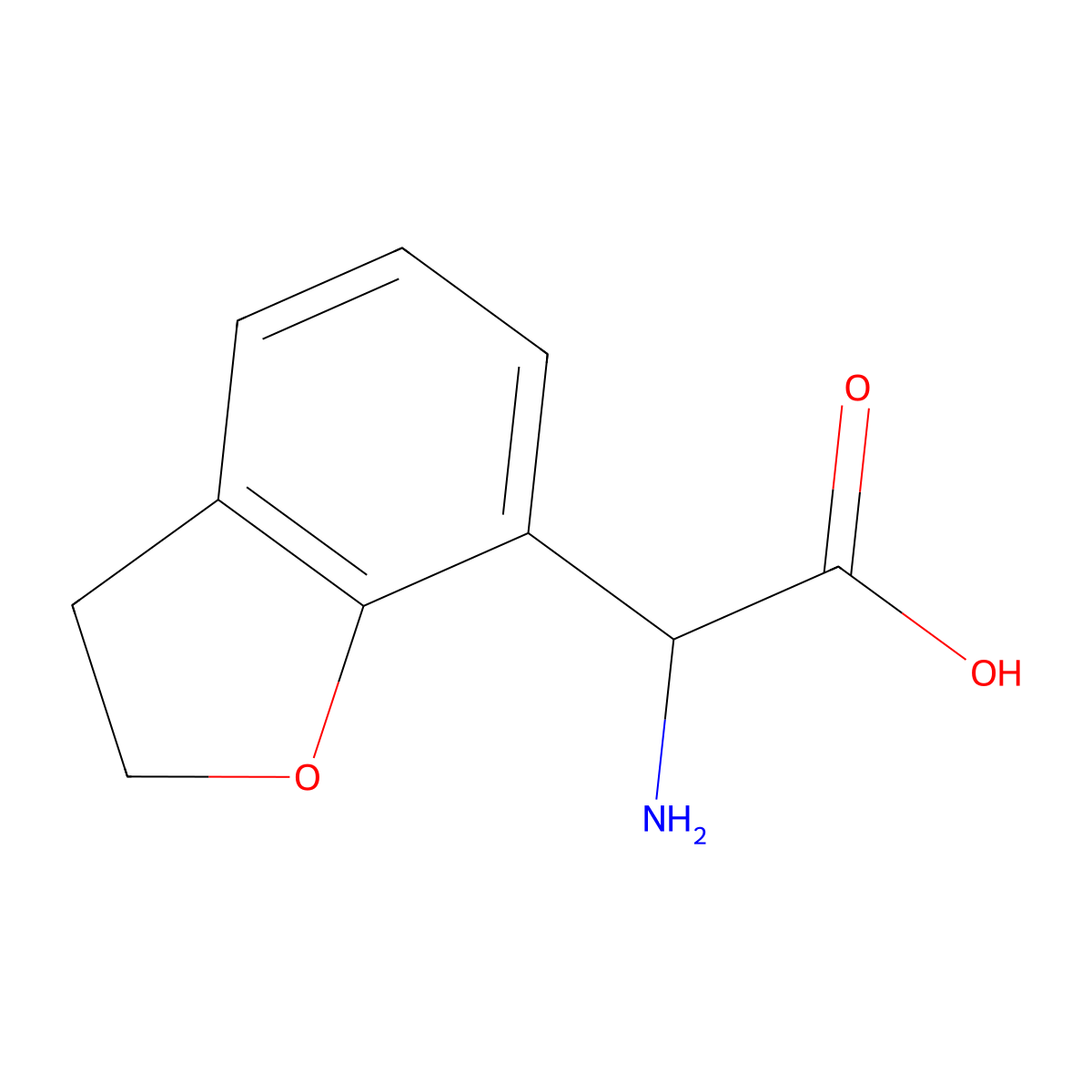 2-Amino-2-(2,3-dihydro-1-benzofuran-7-yl)acetic acid molecular structure, CAS 1336930-98-3