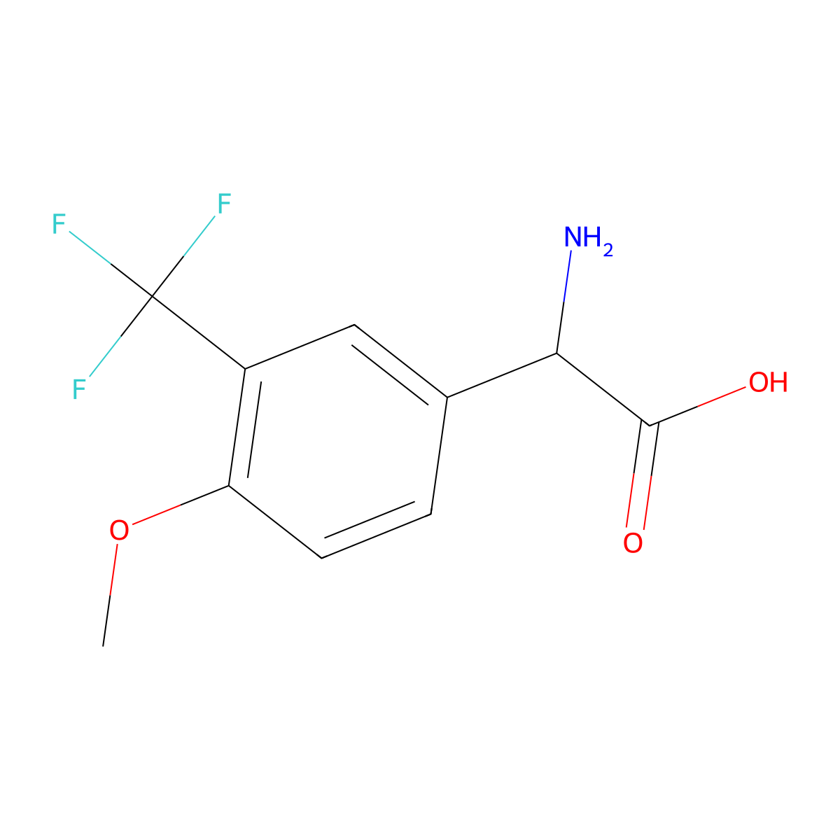 2-Amino-2-[4-methoxy-3-(trifluoromethyl)phenyl]acetic acid molecular structure, CAS 1336931-35-1