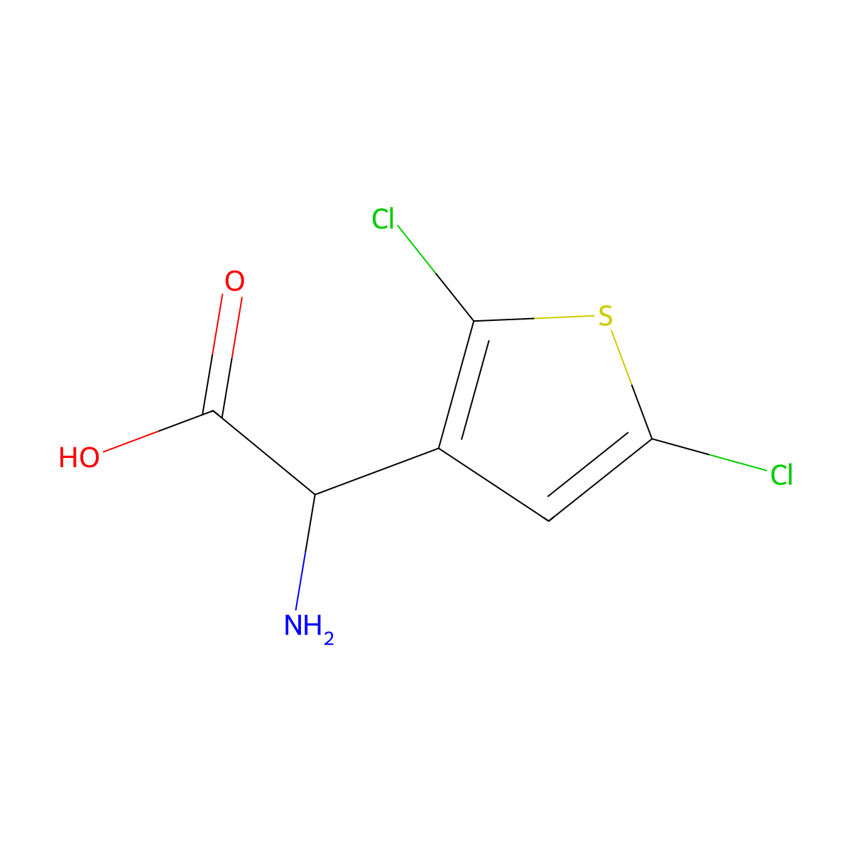 2-Amino-2-(2,5-dichlorothiophen-3-yl)acetic acid molecular structure, CAS 1336931-47-5