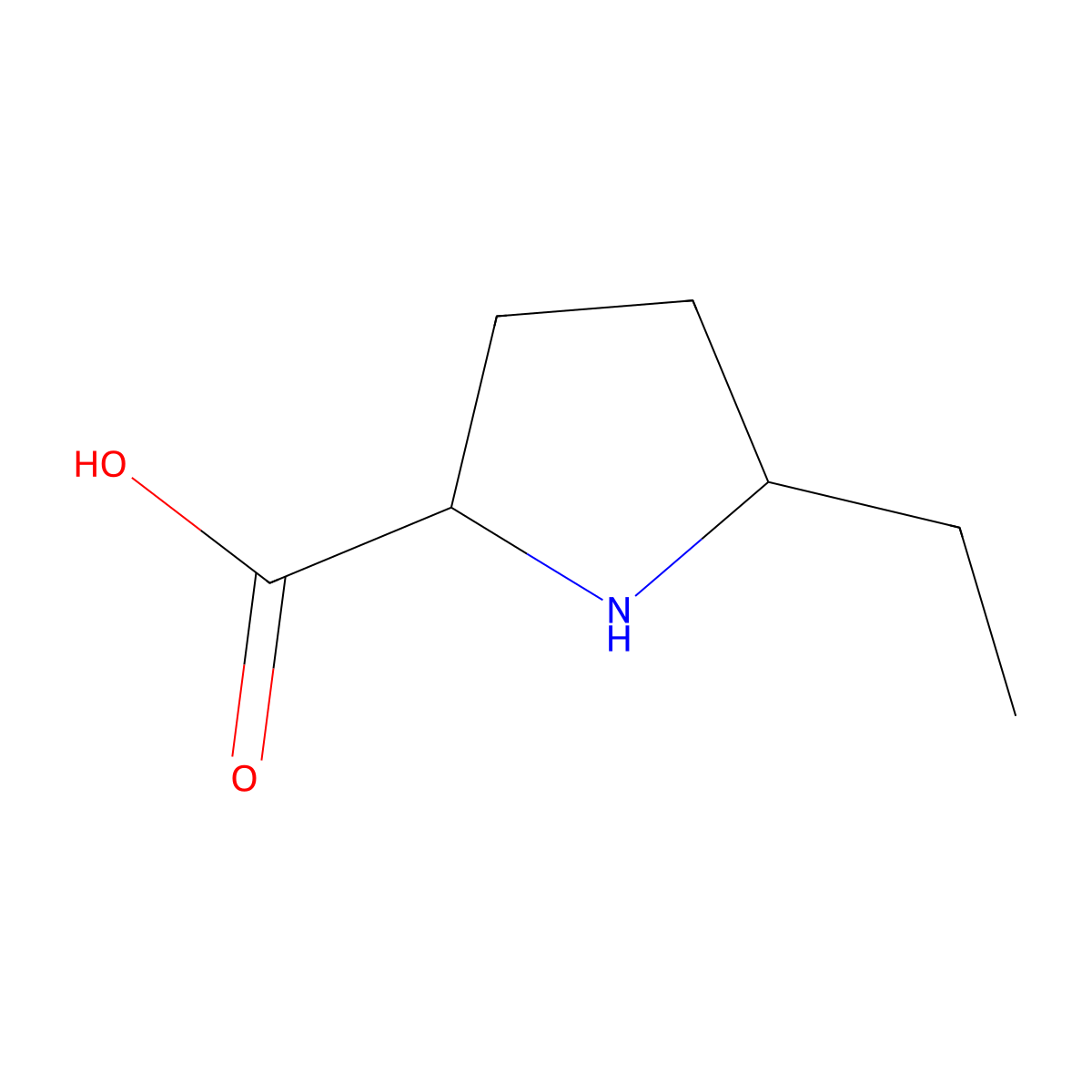 5-Ethylpyrrolidine-2-carboxylic acid molecular structure, CAS 1336942-53-0