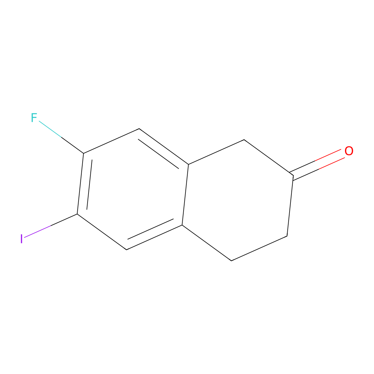 7-Fluoro-6-iodo-1,2,3,4-tetrahydronaphthalen-2-one molecular structure, CAS 1336949-52-0