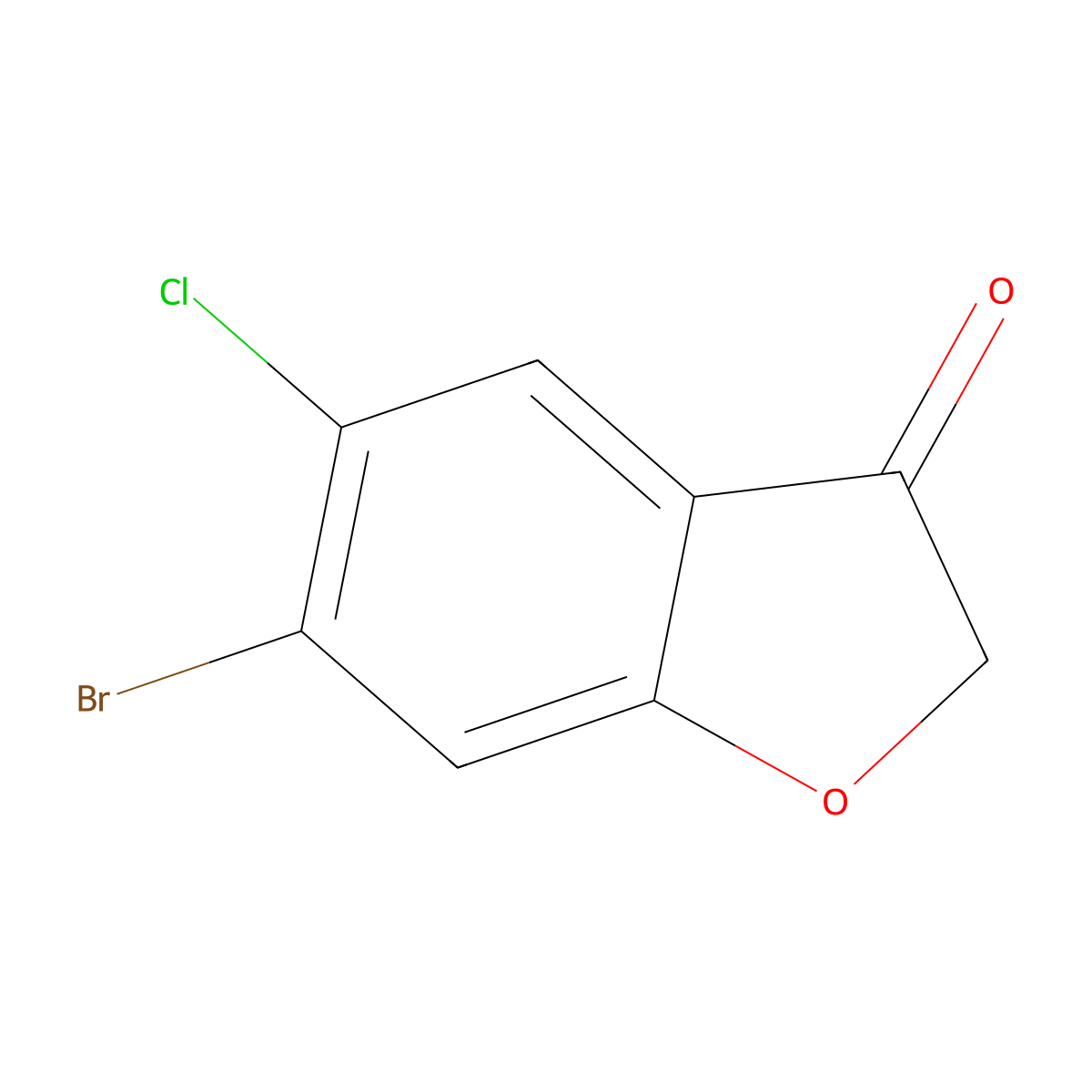 6-bromo-5-chlorobenzofuran-3(2H)-one molecular structure, CAS 1336950-62-9