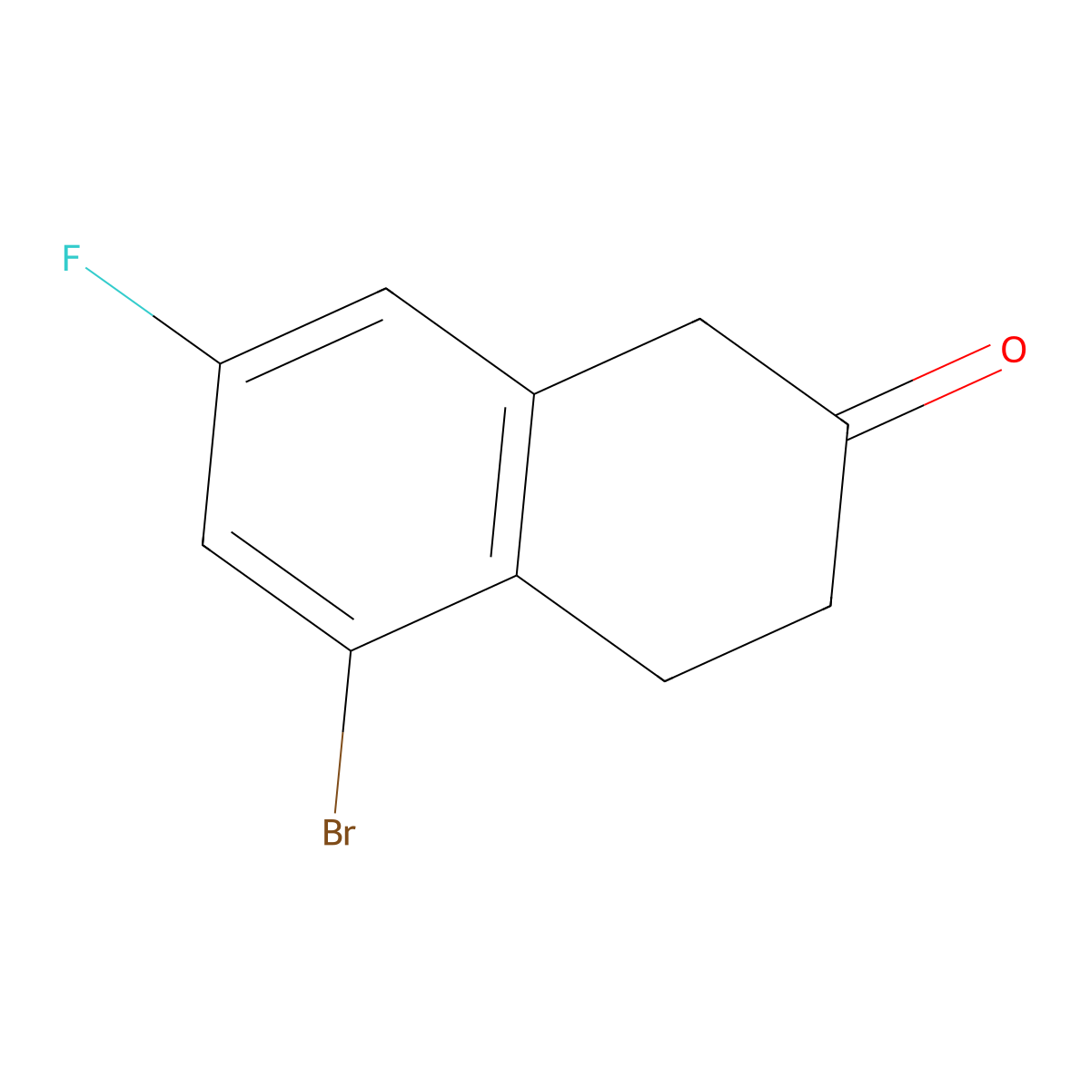 5-Bromo-7-fluoro-1,2,3,4-tetrahydronaphthalen-2-one molecular structure, CAS 1336954-16-5