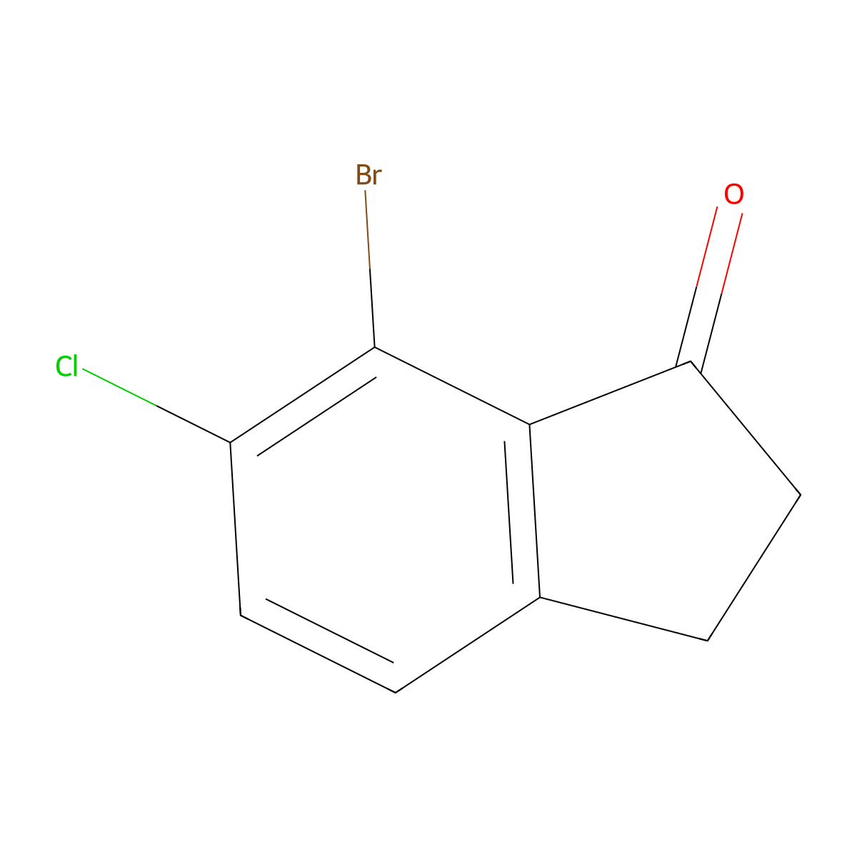 7-Bromo-6-chloro-2,3-dihydro-1H-inden-1-one molecular structure, CAS 1336955-84-0