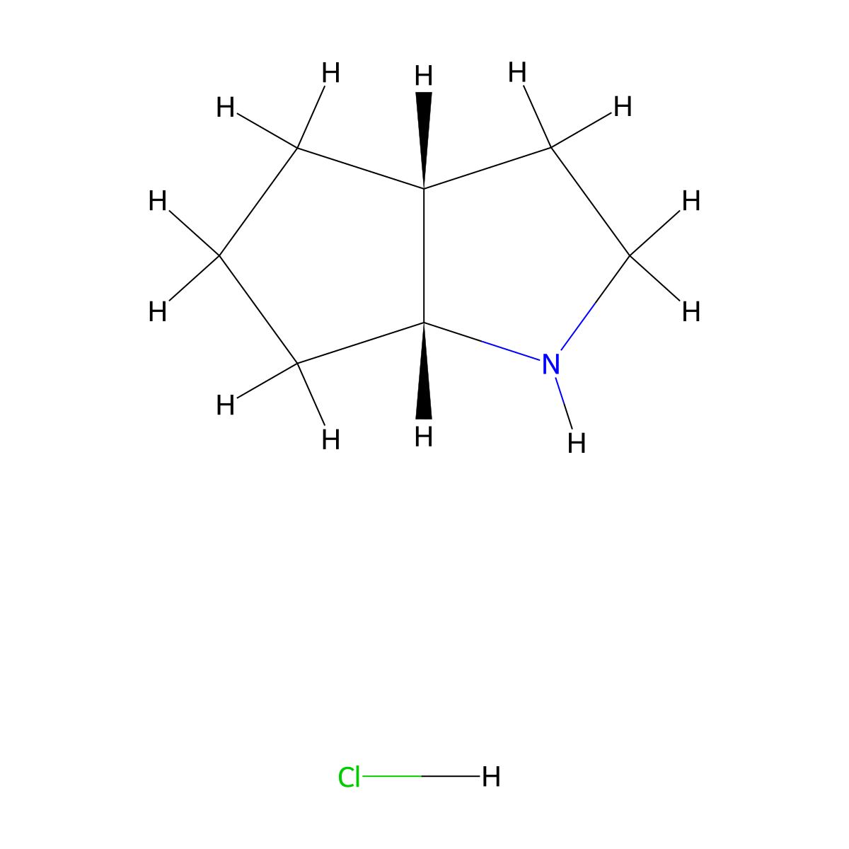 rac-(3aR,6aR)-octahydrocyclopenta[b]pyrrole hydrochloride molecular structure, CAS 133696-28-3