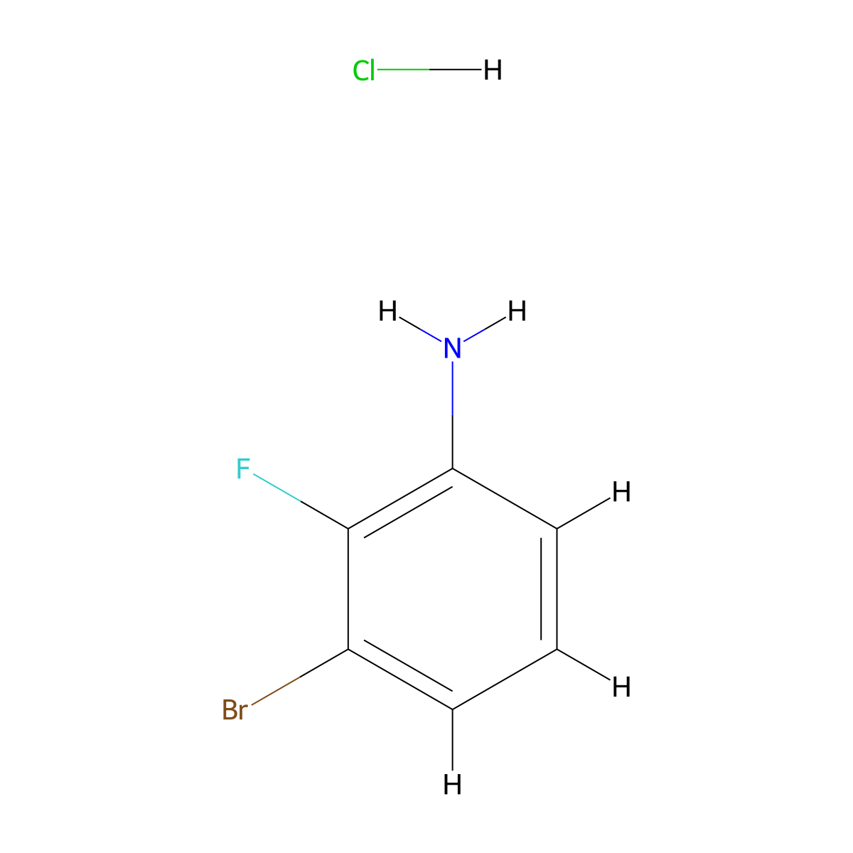 3-Bromo-2-fluoroaniline hydrochloride molecular structure, CAS 1336963-98-4