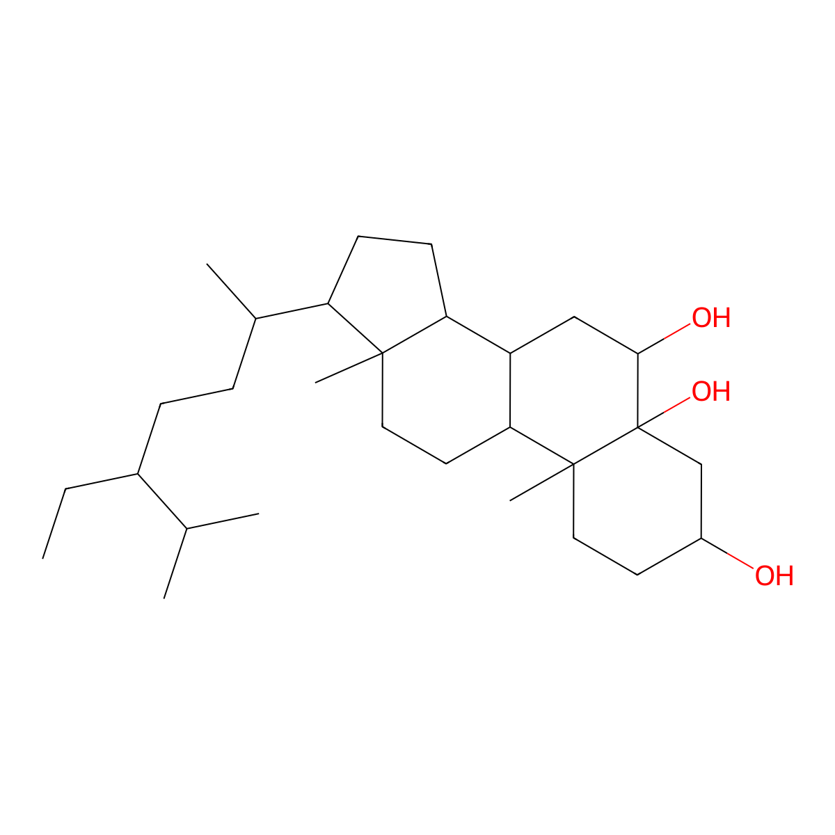 3,5,6-Trihydroxysitostane molecular structure, CAS 133697-68-4